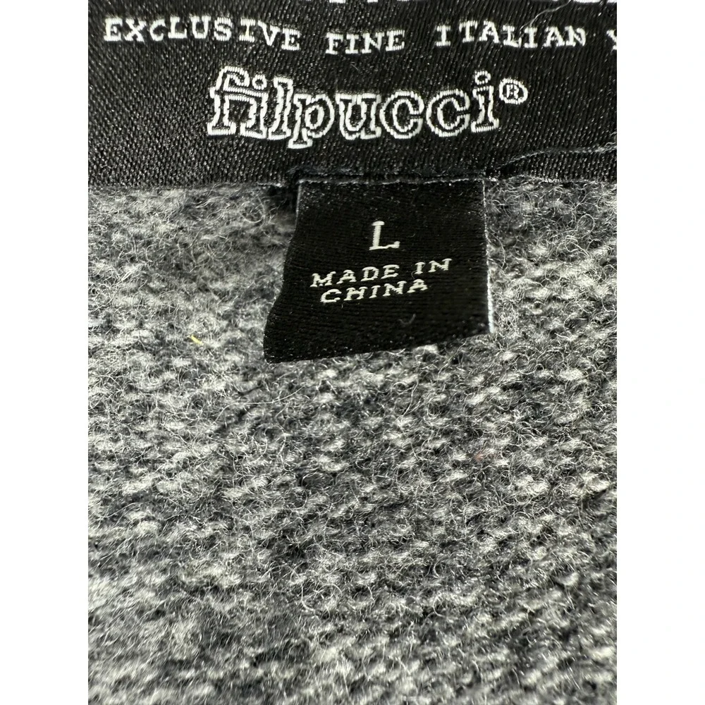 Banana Republic Filpucci Sweater Mens Large Gray Merino Wool Blend Tight Knit